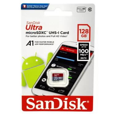 SanDisk Ultra Micro SD Memory Card 128GB 100MB/S A1 Class 10 UHS-I